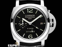PANERAI 沛納海 luminor 8 Days GMT PAM233 <font color="#ff0000">黑色三明治面盤 日夜顯示 高圓弧藍寶石水晶鏡面</font> PAM00233 8日鍊&nbsp;手上鍊 44mm