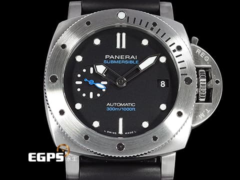 PANERAI 沛納海 Luminor Submersible PAM973 三日鍊 藍色小秒針 PAM00973  2020年保卡 台灣公司貨&nbsp;不鏽鋼材質 潛水錶 自動上鍊 42mm
