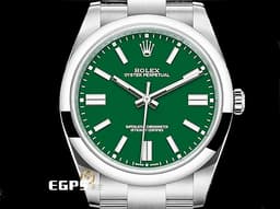 ROLEX 勞力士 Oyster Perpetual 124300 經典 蠔式恆動型 <font color=#009100>超夯、超熱門、超搶手的綠色面盤</font> OP41 大三針 不鏽鋼 <font color=#FF0000>2024年保單</font> 自動上鍊 41mm