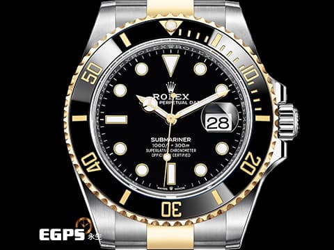 ROLEX 勞力士 Submariner 潛航者 126613LN 陶瓷框 黑水鬼 18K黃金 半金款 126613 新款3235機芯 2024年保卡 潛水錶 自動上鍊 41mm