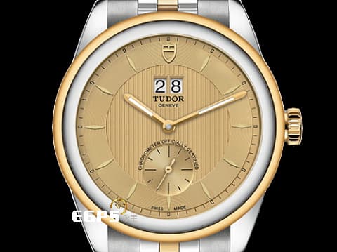 TUDOR 帝舵 GLAMOUR DOUBLE DATE  M57103-0003   半金 金色面盤 2024年新式保卡 半金腕錶超值首選款 透明表背 自動上鍊 42mm