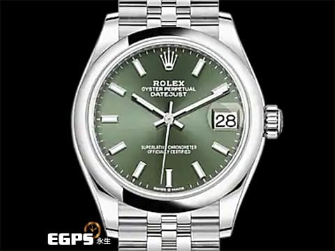 ROLEX 勞力士 Datejust 31 經典 蠔式日誌型 278240 薄荷綠色面盤 DJ31 不鏽鋼 2024年新式保卡 紀念型（JUBILEE）五銖錶帶 自動上鍊 31mm