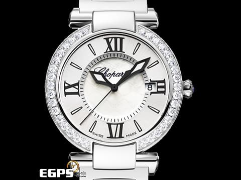 CHOPARD 蕭邦 Imperiale 388541-3004 帝王 系列 不鏽鋼材質 原廠鑲嵌鑽石錶圈 鑲嵌紫水晶錶冠&nbsp;2025年保卡&nbsp;鍊帶款 石英機芯 28mm