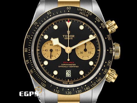 TUDOR 帝舵 Black Bay Chrono S&amp;G 碧灣 79363N-0001 計時碼錶 18K黃金 半金款 79363 周杰倫配戴款，MT5813自製機芯，2023年新式保卡 賽車錶 自動上鍊 41mm