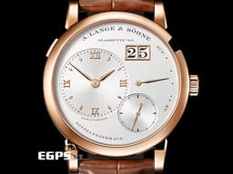 A.LANGE &amp; SOHNE 朗格 Lange 1 101.032 18K玫瑰金材質&nbsp;<font color="#05f0f0">大日期窗 實心銀白色面盤 玫瑰金羅馬數字時標指針</font>  <font color="#FF0000"> 2022年保單 台灣公司貨&nbsp;</font> 手上鍊 38.5mm
