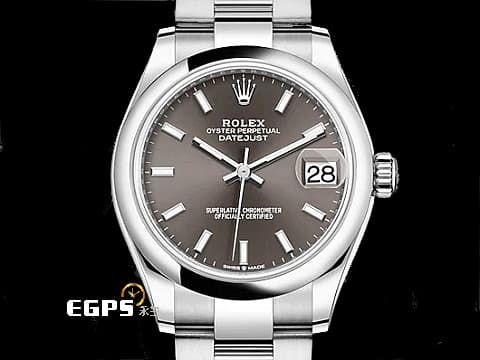 ROLEX 勞力士 Oyster Perpetual Datejust 31 蠔式恆動 278240 不鏽鋼材質 經典灰色面盤 2024年保單 新式保卡  蠔式三節錶帶  自動上鍊 31mm