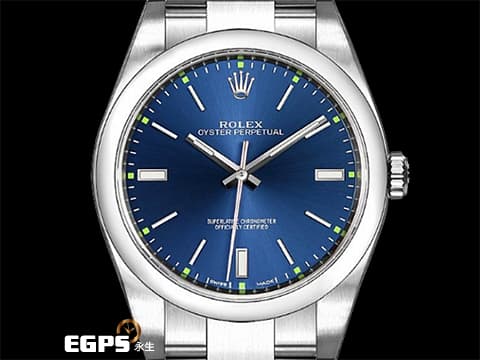 ROLEX 勞力士 Oyster Perpetual 蠔式恆動型 114300&nbsp;藍色太陽紋面盤 經典 OP39 不鏽鋼&nbsp;大三針 自動上鍊 39mm