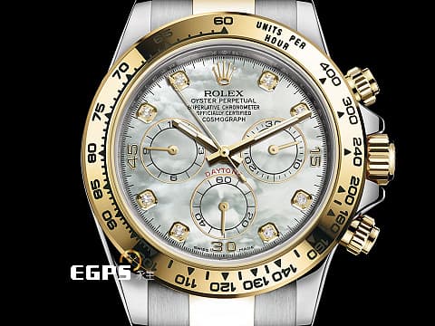 ROLEX 勞力士 Cosmograph Daytona 宇宙計時型 迪通拿 116503NG&nbsp;絕版停產錶款 白色珍珠貝母面盤 原廠鑽石時標&nbsp;計時碼表 18K黃金材質 半金款 賽車錶&nbsp;2021年保卡&nbsp;自動上鏈 40mm
