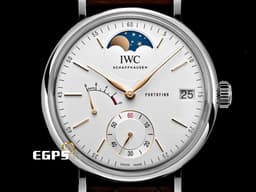IWC 萬國 Portofino Moon Phase 柏濤菲諾 IW516401 不鏽鋼材質 <font color="#0582f5">八日鍊 月相顯示 動能顯示</font>&nbsp;<font color="#FF0000">2017年保卡 台灣公司貨</font>&nbsp;手上鍊 45mm
