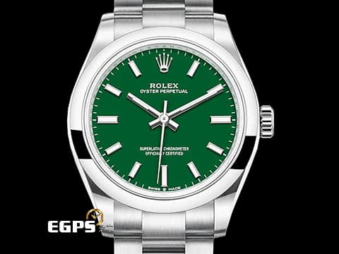 ROLEX 勞力士 Oyster Perpetual 31 經典 蠔式恆動型 277200 不鏽鋼材質 時下流行 勞力士標誌性綠色面盤 2024年保單 自動上鍊 31mm