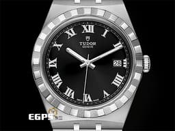 TUDOR 帝舵 ROYAL 皇家系列 28500-0003 <font color="#05f0f0">黑色面盤 立體羅馬數字時標 割坑紋與磨光飾面間隔錶圈</font> 不鏽鋼 <font color="#FF0000">2025年保單</font> 自動上鍊 38mm