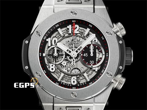 HUBLOT 宇舶 Big Bang Unico 大爆炸 411.NX.1170.RX 鈦金屬 鏤空面盤 飛返 計時碼表 2020年保單&nbsp;自動上鍊 45mm