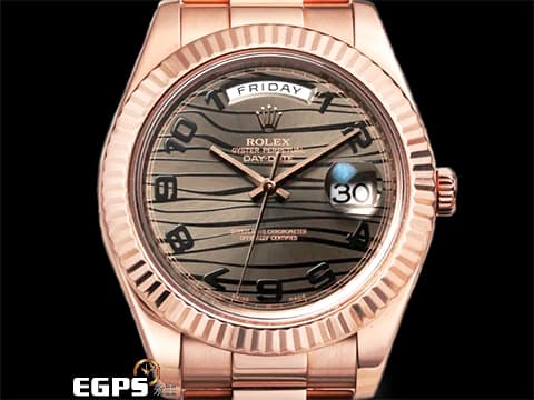 ROLEX 勞力士 DAY-DATE 218235 18K永恆玫瑰金材質  極為稀少的虎紋面盤 絕對一流質感！  此錶歡迎各路錶友以 PP、AP、勞力士 來店交換，本店將以最高價評估～ 自動上鍊 41mm