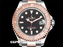 ROLEX 勞力士 Yacht-master 268621 遊艇名仕型 中型 玫瑰金 半金款 黑色面盤 <font color=#FF0000>2024年新式綠卡</font> 自動上鍊 37mm