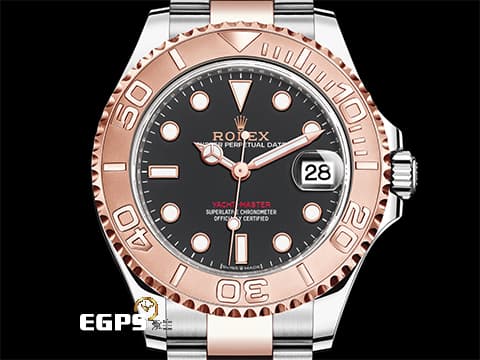 ROLEX 勞力士 Yacht-Master 37 蠔式 遊艇名仕型 268621 永恆玫瑰金 半金款 中型 黑色面盤 2022年保單 自動上鍊 37mm