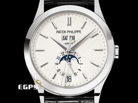 PATEK PHILIPPE 百達翡麗 PP錶 Complications 5396 5396G-001  18K白金材質經典年曆錶 2021年保單 台灣公司貨 全日曆月相錶 自動上鍊 38.5mm