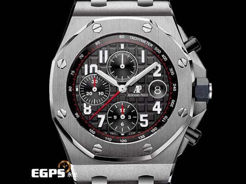 Audemars Piguet 愛彼 AP錶 Royal Oak Offshore 皇家橡樹 離岸型 26470ST.OO.A101CR.01 黑色經典大型格紋面盤 黑熊 計時碼表 不鏽鋼 2015年台灣公司貨 自動上鏈 42mm