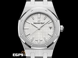 AUDEMARS PIGUET AP錶 愛彼 ROYAL OAK LADY 皇家橡樹系列 77350ST.OO.1261ST.01 <font color="#FFffff">銀白色「Grande Tapisserie」大型格紋面盤</font> 鍊帶款 <font color="#FF0000">2022年保卡</font>&nbsp;自動上鍊 34mm