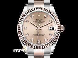 ROLEX 勞力士 Datejust 31 蠔式日誌型 278271 <font color="#faa329">原廠鑽石時標面盤&nbsp;永恆玫瑰金 半金款</font> DJ31 經典三角坑紋外圈&nbsp;<font color="#ff0000">2021年保卡</font>&nbsp;<font color="#ff0000">蠔式（Oyster）三節板帶</font> 自動上鏈 31mm