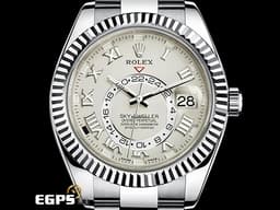 ROLEX 勞力士 Sky-Dweller 蠔式 天行者 326939 年曆錶 <font color=#FFFFDF>經典絕版羅馬數字時標</font> GMT 兩地時區 18K白金材質 <font color=#FF0000>2019年保單</font> 沙羅系統 <font color=#FFFF33>歡迎各錶友以PP、AP、勞力士來店交換，本店將以最高價評估～</font> 自動上鍊 42mm