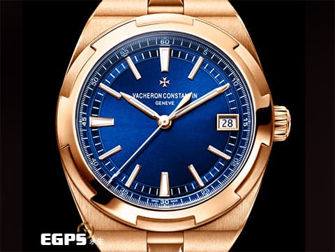 Vacheron Constantin 江詩丹頓 VC OVERSEAS 縱橫四海 4500V/110R-B705 18K玫瑰金材質 藍色面盤&nbsp;2021年保卡 配件齊全&nbsp;自動上鍊&nbsp;41mm