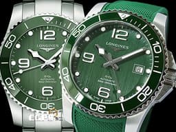 LONGINES 浪琴 Hydro Conquest 康卡斯 深海征服者 L37854066 浪鬼 <font color=#009100>綠色陶瓷圈、陶瓷拉絲面盤 綠水鬼</font> 不鏽鋼 <font color=#FF0000>專賣店特別版 附原廠快拆式橡膠錶帶 2021年台灣公司貨</font> 潛水錶 自動上鍊 41mm