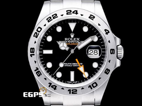 ROLEX 勞力士 Explorer II 蠔式 探險家二號 216570 黑色面盤 探二 橘色兩地時間指針 GMT 兩地時區 不鏽鋼 2021年新式綠卡 自動上鍊 42mm