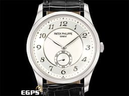 PATEK PHILIPPE 百達翡麗 PP錶  CALATRAVA PP經典的小三針款式系列 5196P-001 銀灰色面盤 5196 P 鉑金材質 手上鍊 <font color="#FF0000">2020年保單 </font>  37mm