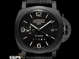 PANERAI 沛納海 Luminor PAM335 PAM00335 Luminor 1950 10 Days<font color=#FF0000> 黑色陶瓷 十日鍊 動能儲存 日夜顯示 GMT 透明錶背 極新錶況</font>  自動上鏈機芯   44mm