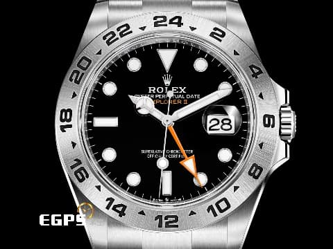 ROLEX 勞力士 Explorer II 蠔式 探險家2型 226570 黑色面盤 探二 橘色兩地時間指針 GMT 不鏽鋼 新款3285機芯 2024年保卡 自動上鍊 42mm