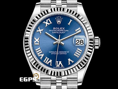 ROLEX 勞力士 Datejust 31 蠔式日誌型 278274 亮藍色面盤 羅馬數字時標 DJ31 經典三角坑紋錶圈 2025年新式保卡 紀念型（JUBILEE）五銖錶帶 自動腕錶 31mm