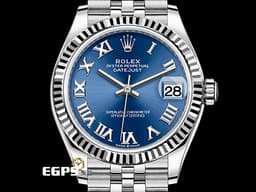 ROLEX 勞力士 Datejust 31 蠔式日誌型 278274 <font color="#4169e1">亮藍色面盤 羅馬數字時標</font> DJ31 經典三角坑紋錶圈 <font color="#FF0000">2025年新式保卡 紀念型（JUBILEE）五銖錶帶</font> 自動腕錶 31mm