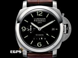 PANERAI 沛納海 PAM00270 <font color=#90ee90>經典夜光三明治面盤 藍寶石金魚缸風防 沛納海自製10日機芯 動能儲存</font> 1950 PAM270 <font color=#FF0000>GMT兩地時間，未使用原廠褐色皮錶帶.橡膠錶帶，工具齊全 極新收藏品釋出 </font> 不鏽鋼 自動上鍊 44mm