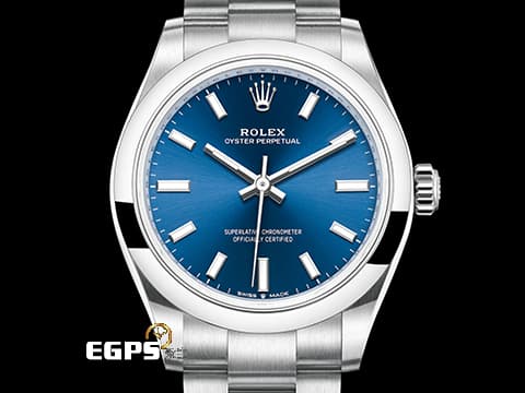 ROLEX 勞力士 Oyster Perpetual 31 蠔式恆動型 277200 亮藍色面盤 柱狀時標 經典 OP31 不鏽鋼 2024年保卡 自動上鍊 31mm