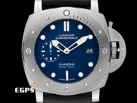 PANERAI 沛納海 Luminor Submersible 1950 PAM00692 BMG-TECH 金屬玻璃材質 藍色面盤&nbsp;PAM692 三日鍊 小秒針&nbsp;2020年台灣公司貨 潛水錶 自動上鍊 47mm
