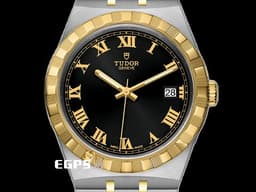 TUDOR 帝舵 ROYAL 皇家系列 28503-0006 不鏽鋼材質 <font color="#f9e49a">黑色面盤 金色羅馬數字時標</font> <font color="#ff0000">2026年保卡</font> 自動上鍊 38mm