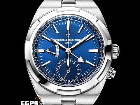 Vacheron Constantin 江詩丹頓 VC錶 OverSea Dual Time 縱橫四海 7900V/110A-B334 藍色太陽紋面盤&nbsp;7900 V 兩地時區 日夜顯示 不鏽鋼 2021年保單 快拆錶帶裝置 附原廠皮革錶帶、橡膠錶帶&nbsp;自動上鍊 41mm