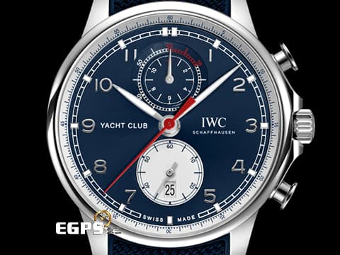 IWC 萬國 葡萄牙系列 航海精英計時腕錶 IW390704 Yacht Club 計時碼 不鏽鋼材質 IWC與英國時裝品牌ORLEBAR BROWN合作推出特別版 深藍色面盤  2024年保單   自動上鍊 44.6 mm