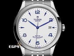 TUDOR 帝舵 1926系列 91550-0005 <font color="#4169e1">藍色指針、時標</font>搭配白色浮雕裝飾面盤 經典 大三針 不鏽鋼 <font color="#FF0000">周董 周杰倫代言款 2025年保單</font> 自動上鍊 39mm