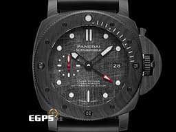 PANERAI 沛納海 Submersible Luna Rossa GMT PAM01039 兩地時間 <font color="#FF0000">美洲杯帆船賽 特別款 2022年保單</font> PAM1039 <font color="#0582f5">碳纖維複合物材質、高科技碳纖維船帆織紋面盤</font> 潛水腕 自動上鍊 47mm