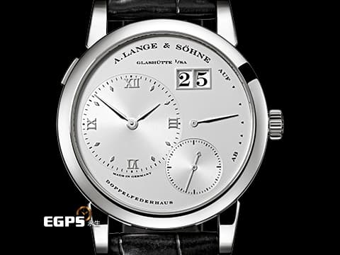 A.LANGE &amp; SOHNE 朗格 Lange 1 101.025 PT950 鉑金材質&nbsp;大日期窗 實心銀白色面盤、羅馬數字時標指針&nbsp;手上鍊 38.5mm