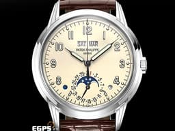 Patek philippe 百達翡麗 PP 5320G-001 18K白金材質 超複雜功能時計系列 <font color="#f5f0cc"> 當代“復古”風格 溫潤色澤的奶油白漆面盤 萬年曆 月相顯示</font><font color="#FF0000"> 2020年保單 配件齊全</font>&nbsp;自動上鍊 40mm