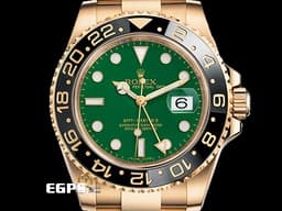 ROLEX 勞力士 GMT-MASTER II 格林威治型 116718LN 116718 兩地時間 18K黃金材質 <font color=#33CCFF> 品味獨特風格的絕版停產款~ </font> <font color=#4bc944>綠面金針錶盤</font> <font color=#FF0000> 2015年保卡 </font> 自動上鏈 40mm