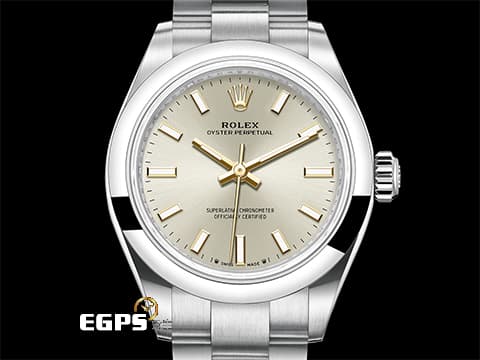 ROLEX 勞力士 Oyster Perpetual 28 蠔式恆動型 276200 銀色太陽紋面盤搭配金色指針 OP28 不鏽鋼 大三針 2021年保卡&nbsp;自動上鍊 28mm