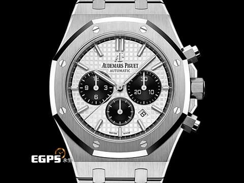 Audemars Piguet 愛彼 AP錶 Royal Oak 皇家橡樹 鍊帶款 白面黑色計時圈 26331ST.OO.1220ST.03 計時碼錶 不鏽鋼鍊帶款  白色熊貓面盤  2021年保卡&nbsp;自動上鏈 41mm