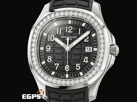 Patek Philippe 百達翡麗 PP錶 Aquanaut 5267 海底探險家 5267/200A-001 黑色面盤 不鏽鋼材質 橡膠錶帶款  原鑲鑽圈(48顆鑽石：約1.11克拉)&nbsp;2025年保單 石英機芯&nbsp;38.8mm