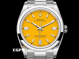 ROLEX 勞力士 Oyster Perpetual 36 經典 蠔式恆動 OP36 <font color=#FFFF33> 徹底絕版黃色面盤 芥末黃</font> 126000 不鏽鋼 <font color=#FF0000>2021年新式綠卡</font> 自動上鍊 36mm