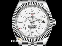 ROLEX 勞力士 Sky-Dweller 326934 天行者 白色面盤 白K金材質外圈 <font color="#FF0000"> 年曆錶 <font color="#FFFFFF">白面&nbsp;</font>天行者 紀念型（Jubilee）錶帶，2022年新式保卡</font> 自動上鍊 42mm