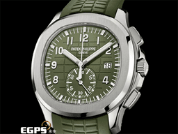 Patek Philippe 百達翡麗 PP錶 Aquanaut Flyback Chronograph 海底探險家 海探 手雷 5968G-010 <font color=#adcd00>卡其綠色格紋面盤</font> 5968 G 飛返 計時碼表 18K白金材質 <font color=#FF0000>2022年保單</font> 自動上鍊 42mm