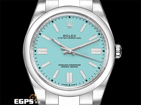 ROLEX 勞力士 OYSTER PERPETUAL DATE 41 蠔式恆動型 124300 最最最缺貨款!最跌破大家眼鏡的操作! 全新無可挑剔的絕版品!!!早買早享受他人羨慕的眼光 2022年保卡 TIFFANY藍色面盤 綠松石藍色面盤  自動上鍊 41mm